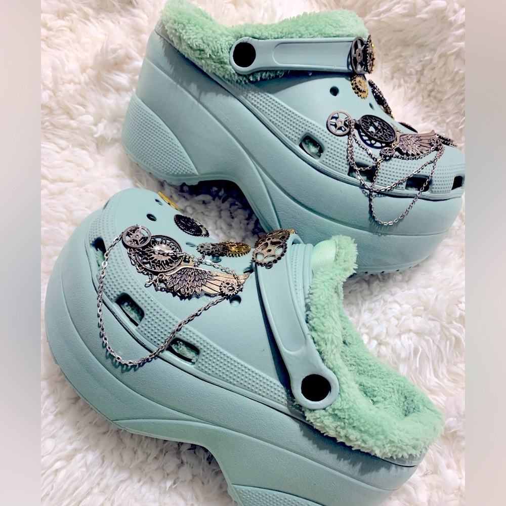 Platform Clogs with Steampunk Charms